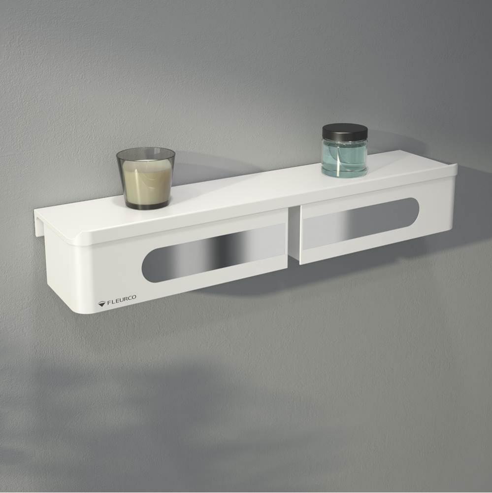 ELOQUENCE SHELF/DBL DRAWER/20x5''/WHT/CHR