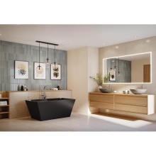 Fleurco BCA5631-33MG - ARIA CALANDO TUB/5631/MATTE BLK EXT/GLOSS BLK INT/BLK DRAIN