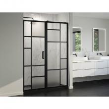 Fleurco CAR60-33-43-79 - CARO PIVOT DOOR / 60 X 79 /MATTE BLACK / MIST + CLEAR GLASS