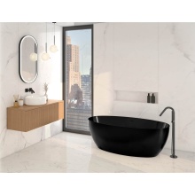 Fleurco BVO5531-33MG - ARIA VOCE TUB/5531/MATTE BLK EXT/GLOSS BLK INT/BLK DRAIN COV