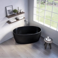 Fleurco BVO6732-33MG - ARIA VOCE TUB/6732/MATTE BLK EXT/GLOSS BLK INT/BLK DRAIN COV