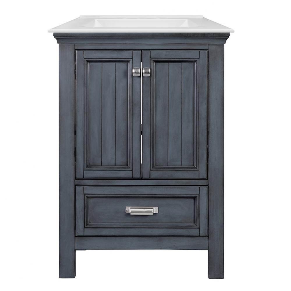 Brantley 25'' Harbor Blue Vanity with Mohave Beige Granite Top