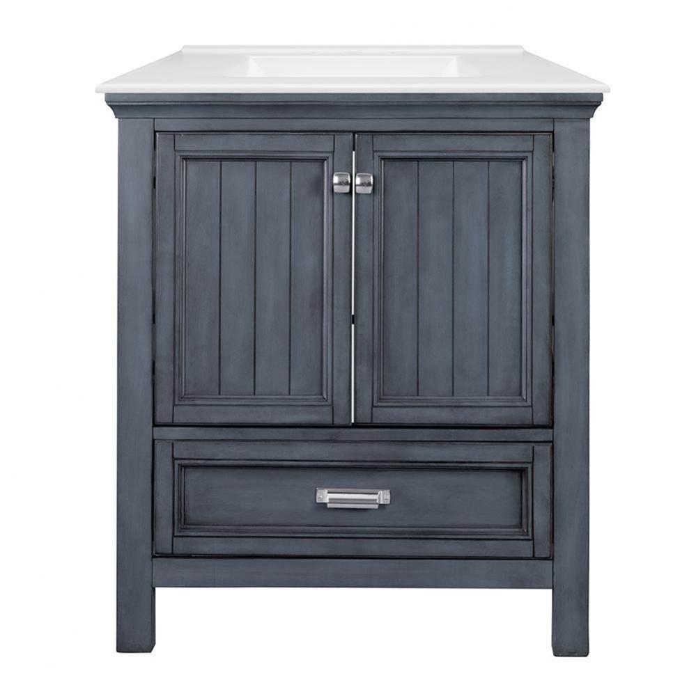 Brantley 31'' Harbor Blue Vanity with White Fine Fire Clay Top