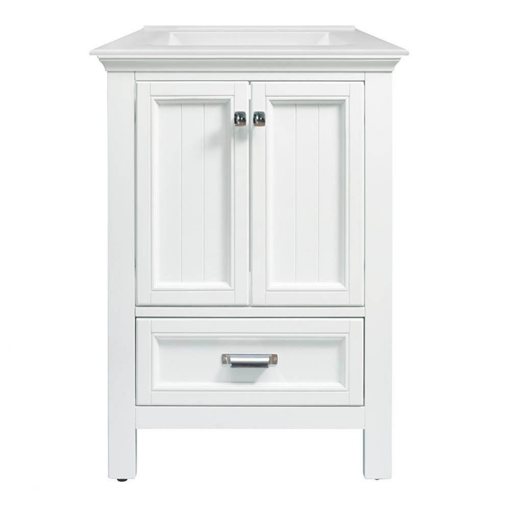 Brantley 25'' White Vanity with White Fine Fire Clay Top
