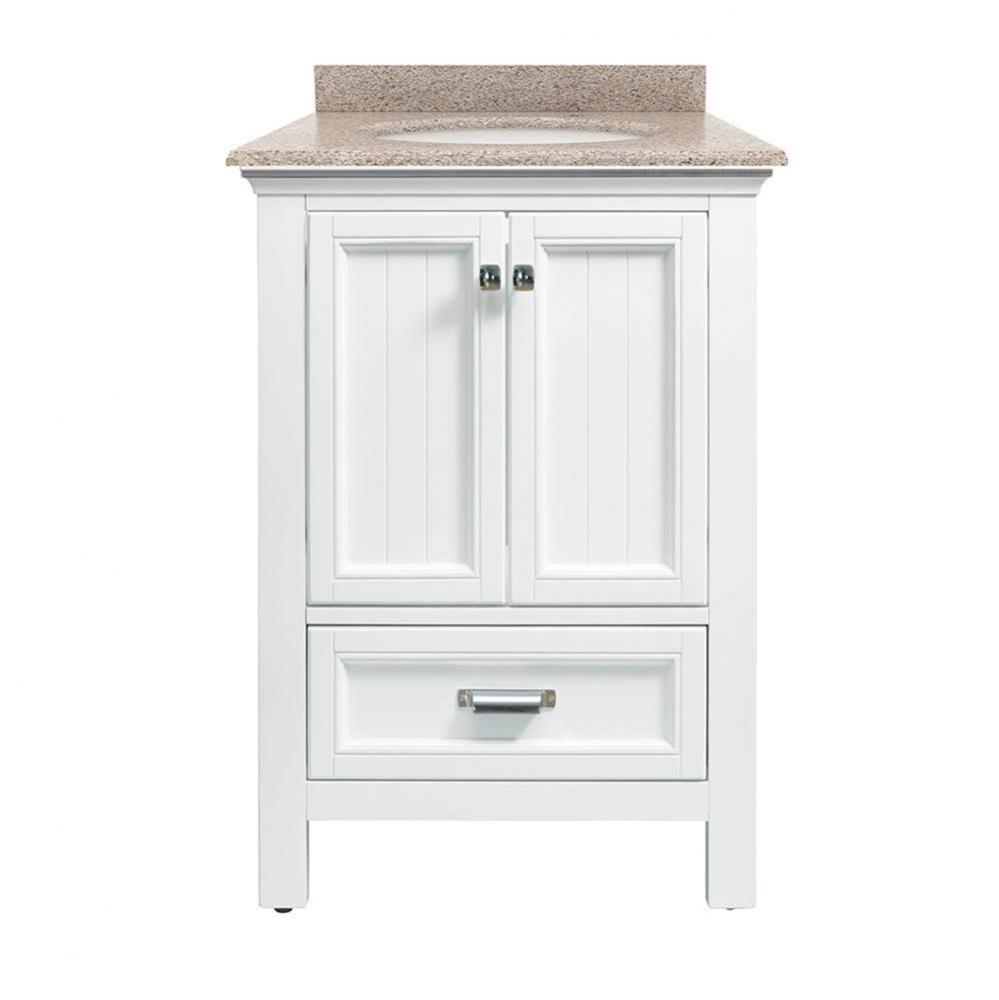 Brantley 25'' White Vanity with Mohave Beige Granite Top