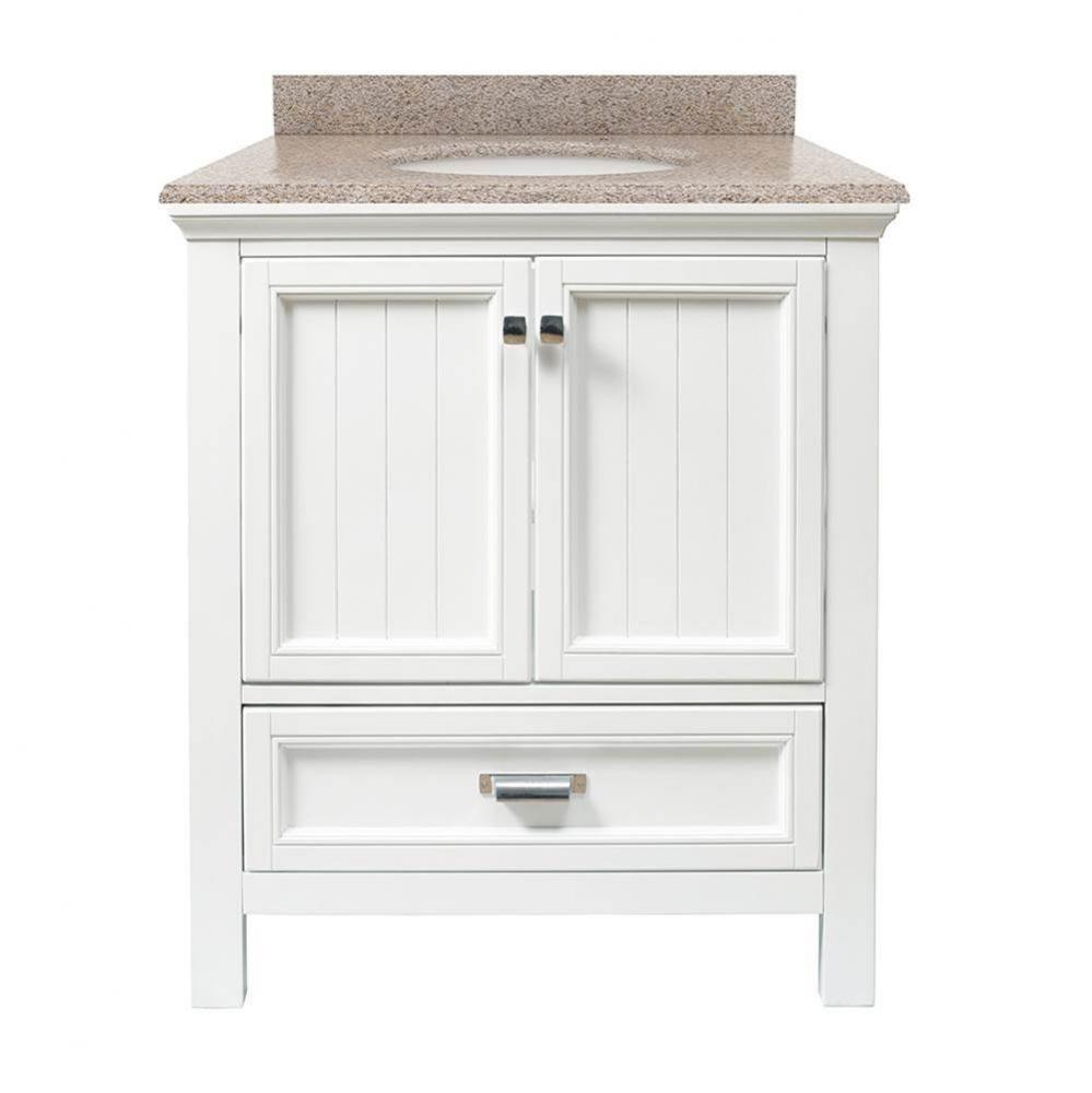 Brantley 31'' White Vanity with Mohave Beige Granite Top