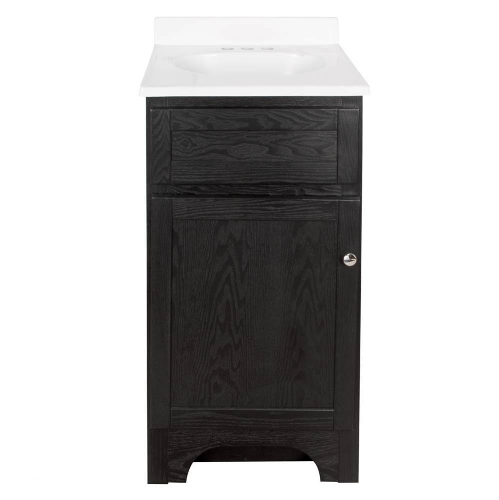 Columbia 18'' Black Combo Vanity with Marble Top