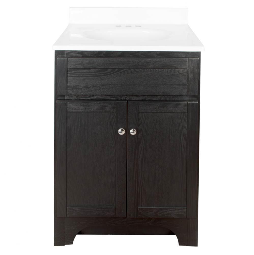 Columbia 24'' Black Combo Vanity with Marble Top.