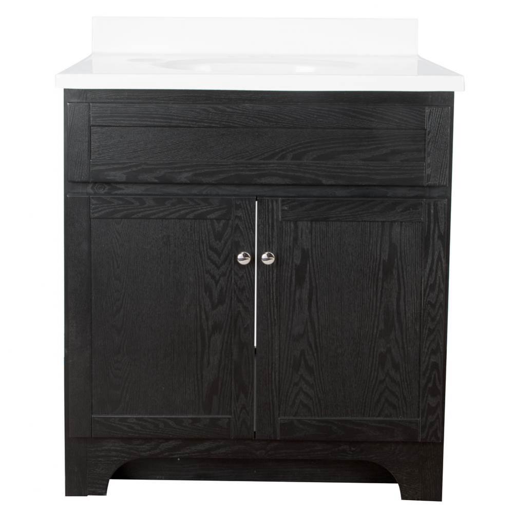 Columbia 30'' Black Combo Vanity with Marble Top