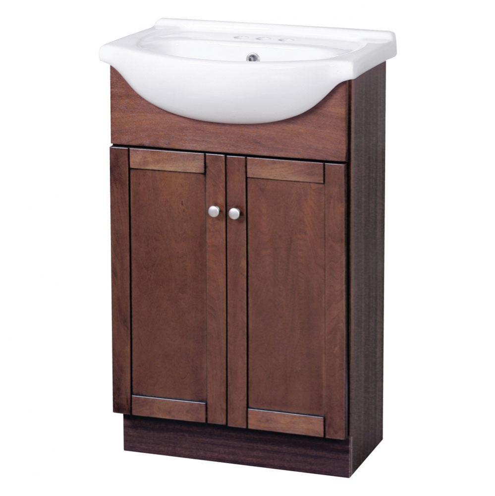 Columbia 22 inch cherry euro bath vanity with vitreous china vanity