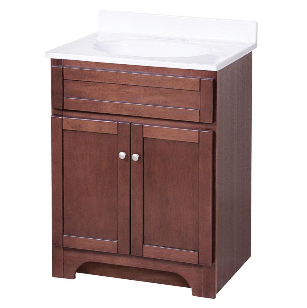 Columbia 24'' Cherry Combo Vanity with Marble Top.