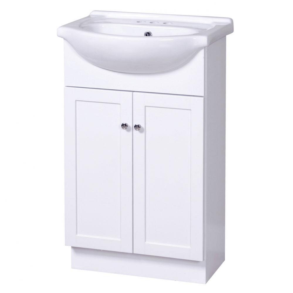 Columbia 22 inch white euro bath vanity with vitreous china vanity