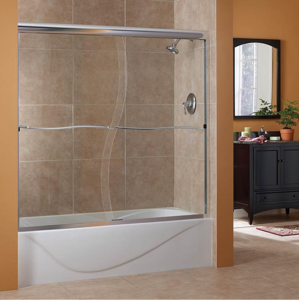 Cove 1/4'' Frameless S-Cut By-Pass Sliding Tub Door