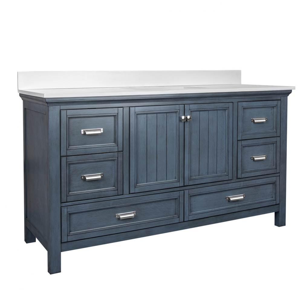 Brantley 61'' Harbor Blue Vanity with Black Galaxy Granite Top