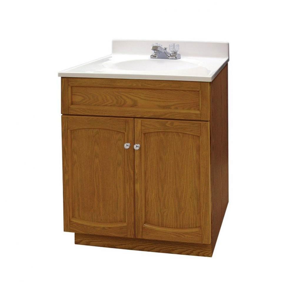 Heartland 24'' Oak Vanity Combo with Marble Top, Supply Line/Faucet