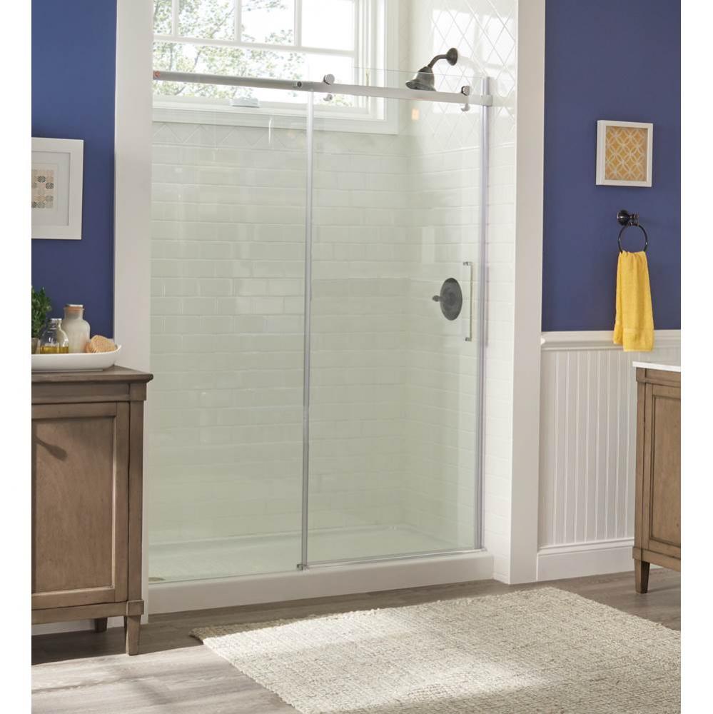 Lagoon Roller Door 5/16'' Clear Glass Silver Frame Fits 55 1/4''-59 1/4'&