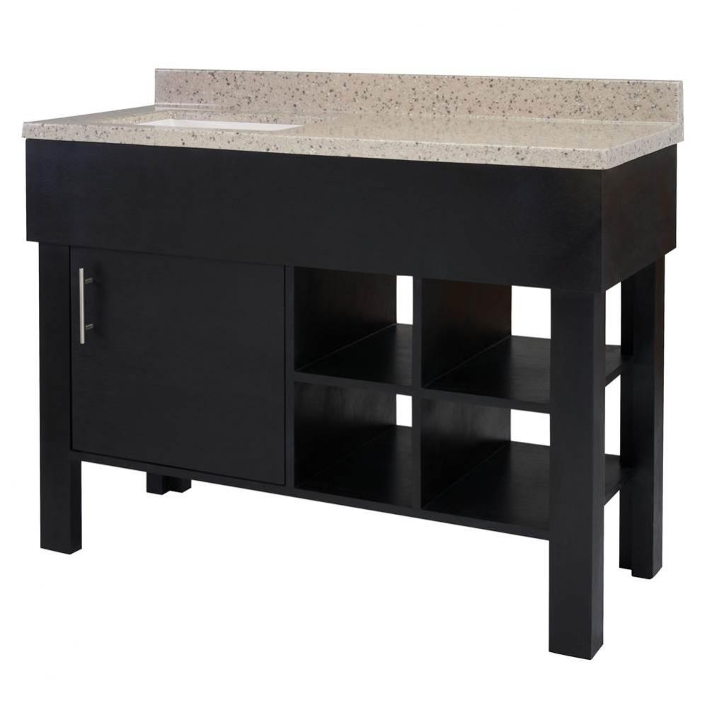 Marienville 49'' Black Vanity with Cultured Marble Top