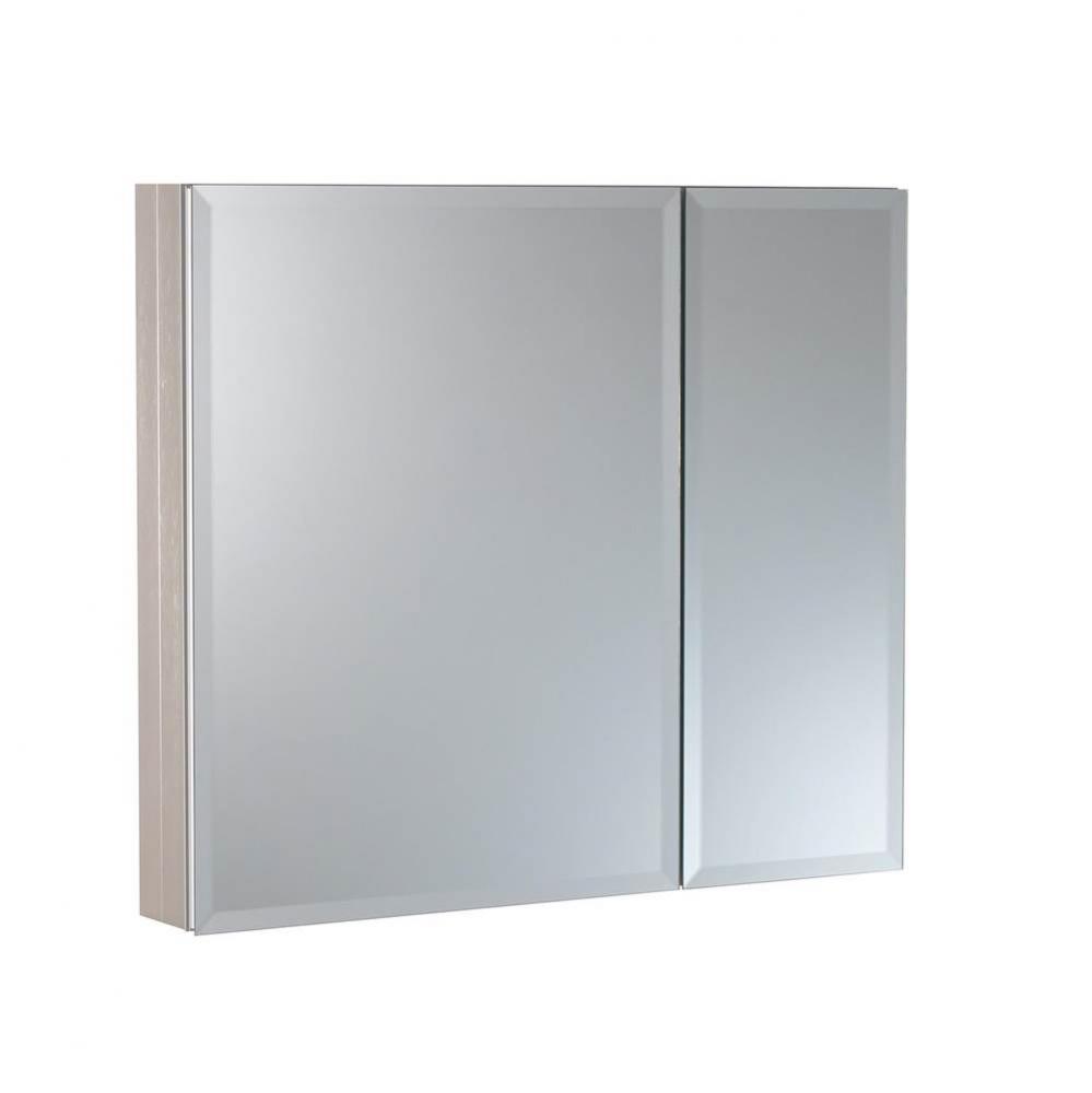 Metal Double Door Medicine Cabinet 30'' x 26'' Beveled Mirror   Brushed Nickel