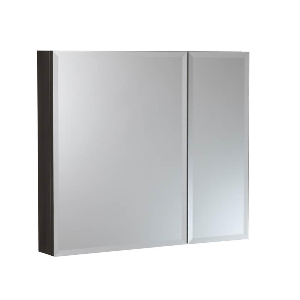 Metal Double Door Medicine Cabinet 30'' x 26'' Beveled Mirror   Black