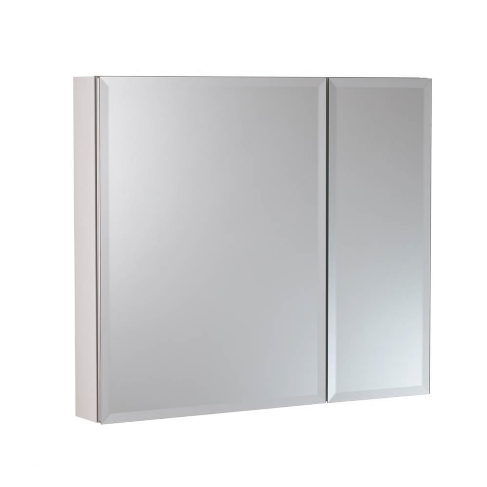 Metal Double Door Medicine Cabinet 30'' x 26'' Beveled Mirror   White