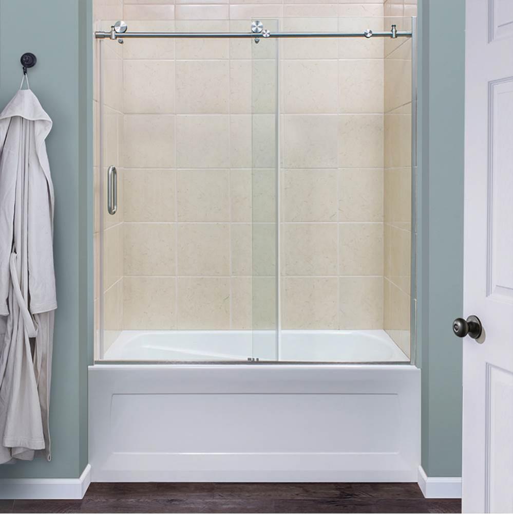 Marina 3/8'' Frameless Roller Tub Door