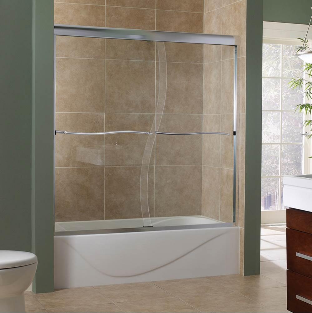 Marina 3/8'' Frameless Sliding Tub Door with ''S'' Cut Glass