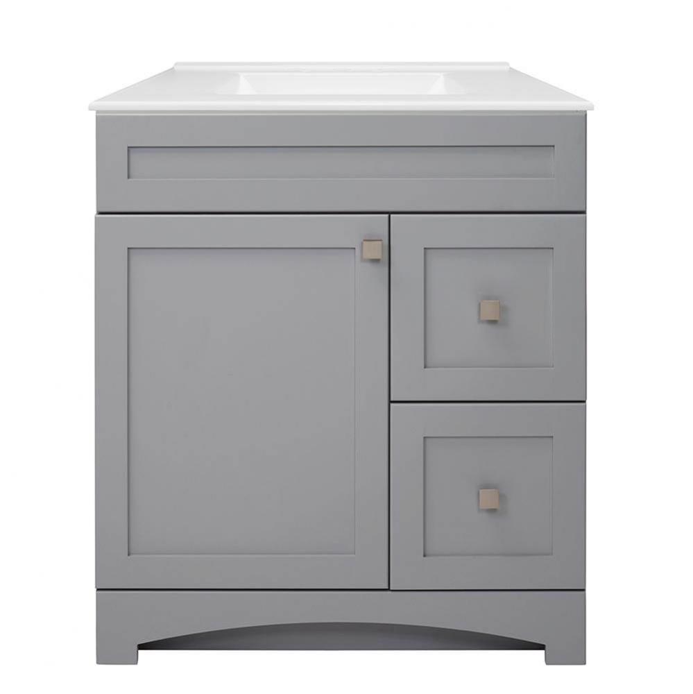 Monterrey 31'' Cool Grey Vanity with White Fine Fire Clay Top