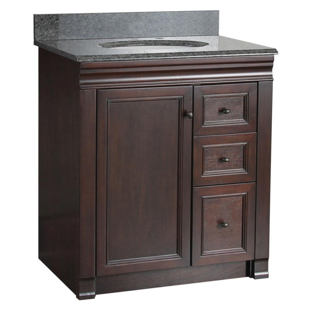 Shawna 30 inch tobacco bath vanity with right side