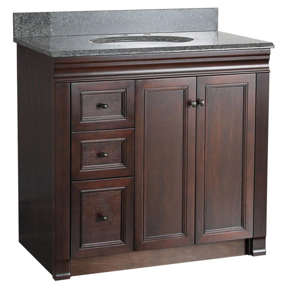 Shawna 36 inch tobacco bath vanity with left side