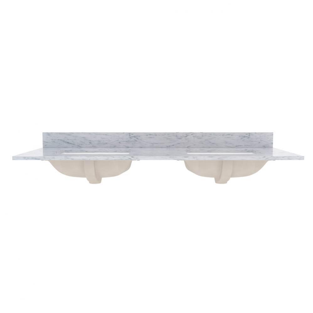 61`'' Marble top, Carrara, Rectangular Bowl