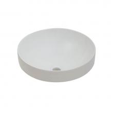 Foremost 13-0080-W - White Fireclay Round Semi-Recessed Vessel Sink