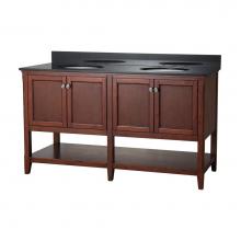 Foremost AUCNV6022 - Auguste 60 inch bathroom vanity in chestnut with four doors and open