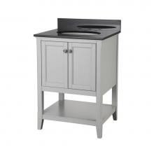 Foremost AUGV2422 - Auguste 24 inch bathroom vanity in gray with two doors and open
