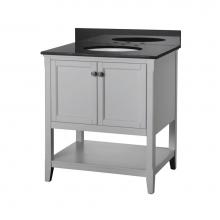 Foremost AUGV3022 - Auguste 30 inch bathroom vanity in gray with two doors and open