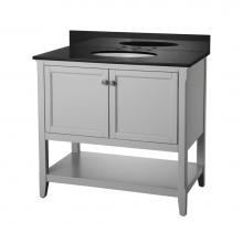 Foremost AUGV3622 - Auguste 36 inch bathroom vanity in gray with two doors and open