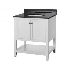 Foremost AUWV3022 - Auguste 30 inch bathroom vanity in white with two doors and open