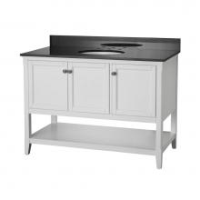 Foremost AUWV4822 - Auguste 48 inch bathroom vanity in white with three doors and open