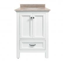 Foremost BAWVT2522D-MB - Brantley 25'' White Vanity with Mohave Beige Granite Top