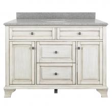 Foremost CNAWVT4922D-RG - Corsicana 49'' Antique White Vanity with Rushmore Grey Granite Top