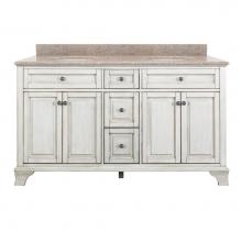 Foremost CNAWVT6122D-MB - Corsicana 61'' Antique White Vanity with Mohave Beige Granite Top