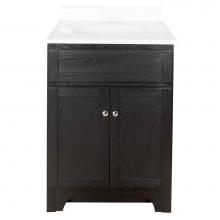 Foremost COBAT2418 - Columbia 24'' Black Combo Vanity with Marble Top.