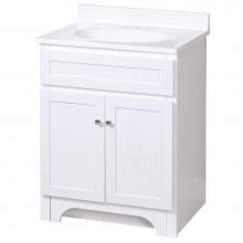 Foremost COWAT2418 - Columbia 24 inch white bath vanity with cultured marble vanity