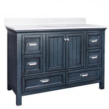 Foremost BABVT4922D-CWR - Brantley 49'' Harbor Blue Vanity with Carrara White Marble Top