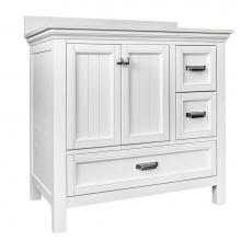 Foremost BAWVT3722D-SWR - Brantley 37'' White Vanity with Silver Crystal White ES Top