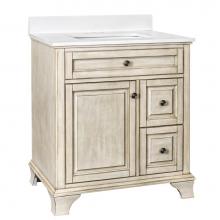 Foremost CNAWVT3122D-SWR - Corsicana 31'' Antique White Vanity with Silver Crystal White ES Top