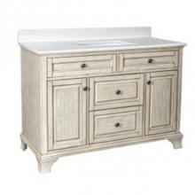 Foremost CNAWVT4922D-BGR - Corsicana 49'' Antique White Vanity with Black Galaxy Granite Top