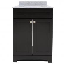 Foremost MXBVT2522-CWR - Monterrey 25'' Black Coffee Vanity with Carrara White Marble Top