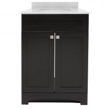 Foremost MXBVT2522-SWR - Monterrey 25'' Black Coffee Vanity with Silver Crystal White Engineered Stone Top