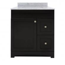 Foremost MXBVT3122-CWR - Monterrey 31'' Black Coffee Vanity with Carrara White Marble Top