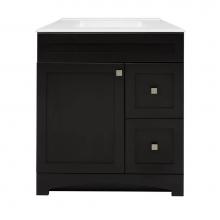 Foremost MXBVT3122-F8W - Monterrey 31'' Black Coffee Vanity with White Fine Fire Clay Top